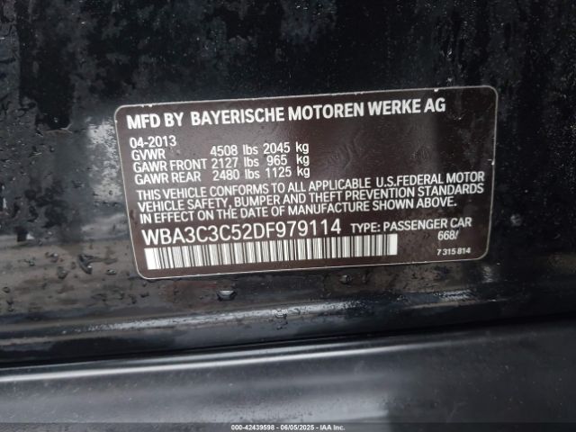2013 BMW 320I WBA3C3C52DF979114 Photo 8