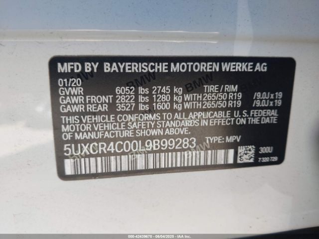 2020 BMW X5 5UXCR4C00L9B99283 Photo 8