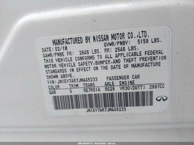 Infiniti 2018 2018 JN1EV7AR7JM445233 Image 9