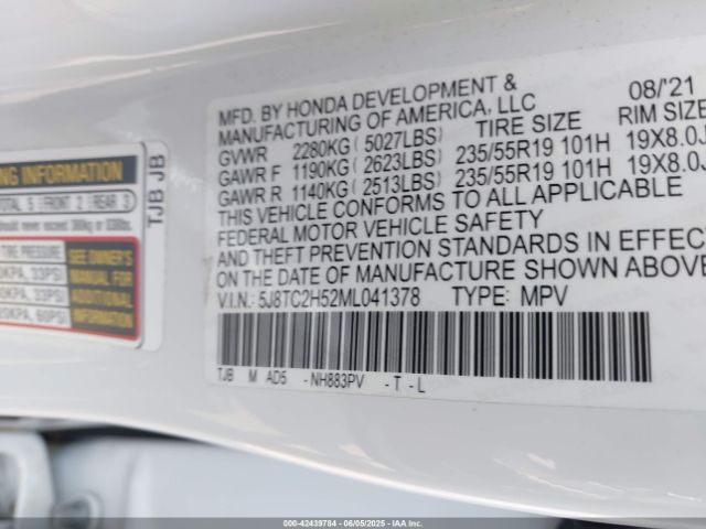 5J8TC2H52ML041378 Acura Rdx Technology Package