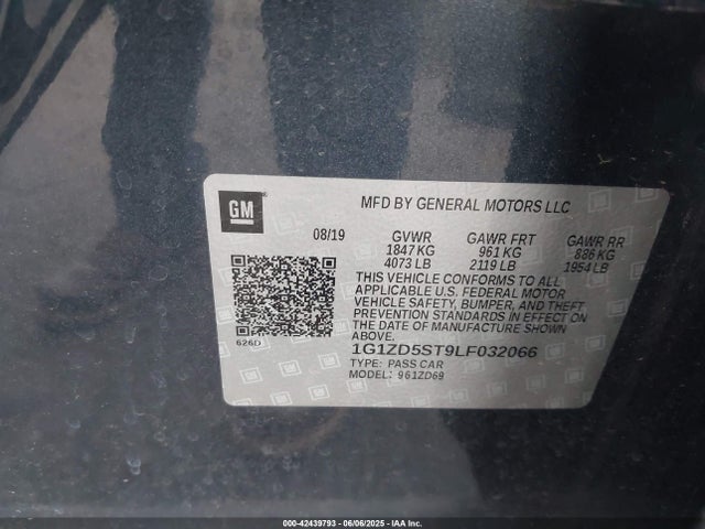 1G1ZD5ST9LF032066 Chevrolet lfv - direct injection, variable valve timing, gen 1
