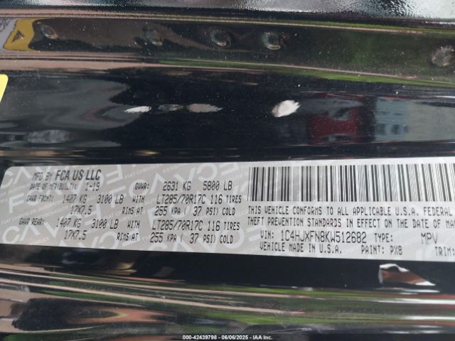 2019 JEEP WRANGLER UNLIMITED 1C4HJXFN8KW512682 Photo 8