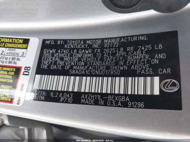 58ADA1C12NU017850 Lexus a25a-fxs, 3nm