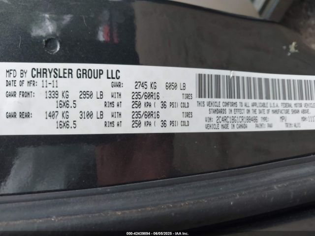 2012 CHRYSLER TOWN & COUNTRY 2C4RC1BG1CR188486 Photo 8