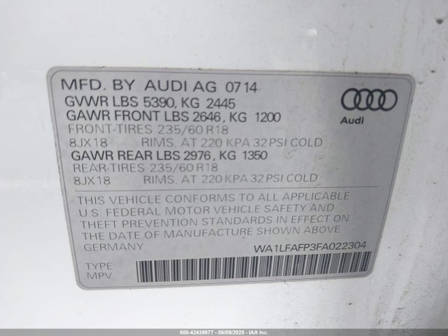 2015 AUDI Q5 WA1LFAFP3FA022304 Photo 8