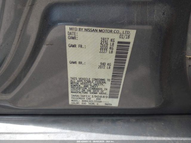1N4AL3AP3JC190889 Nissan Altima 2.5 Sl