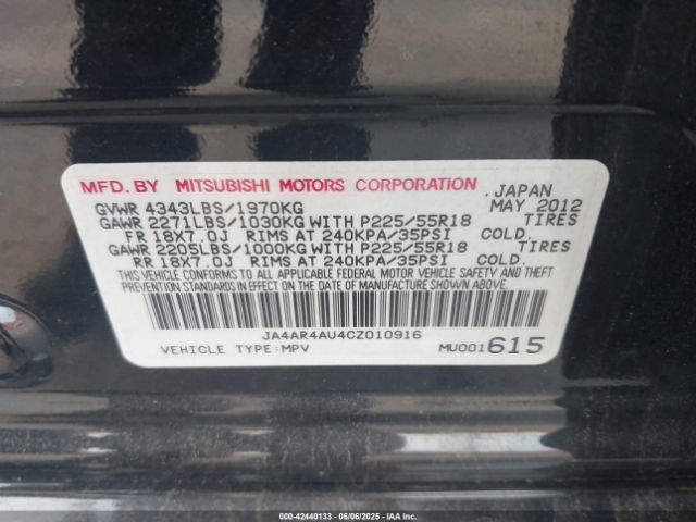 2012 MITSUBISHI OUTLANDER SPORT JA4AR4AU4CZ010916 Photo 8