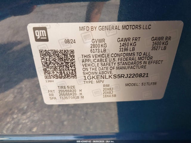 1GKENLKS5RJ220821 GMC lk0