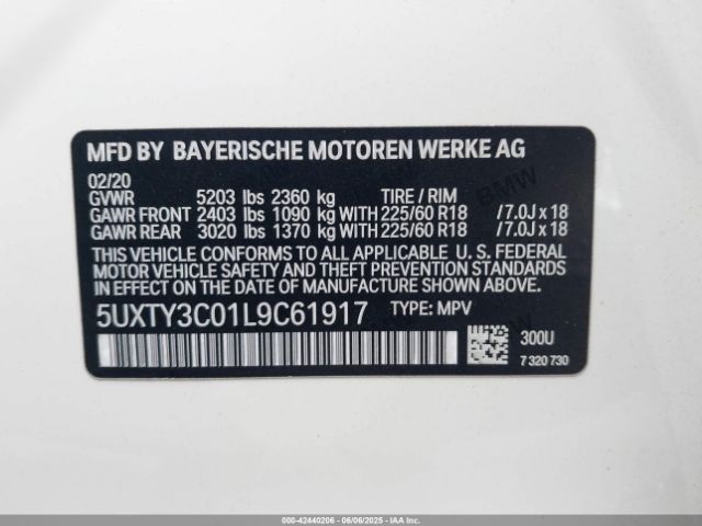 5UXTY3C01L9C61917 BMW 2020