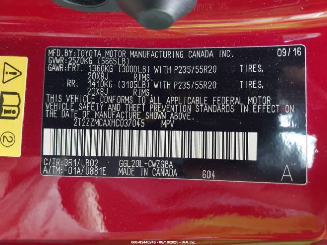 2017 LEXUS RX 350 2T2ZZMCAXHC037045 Photo 8