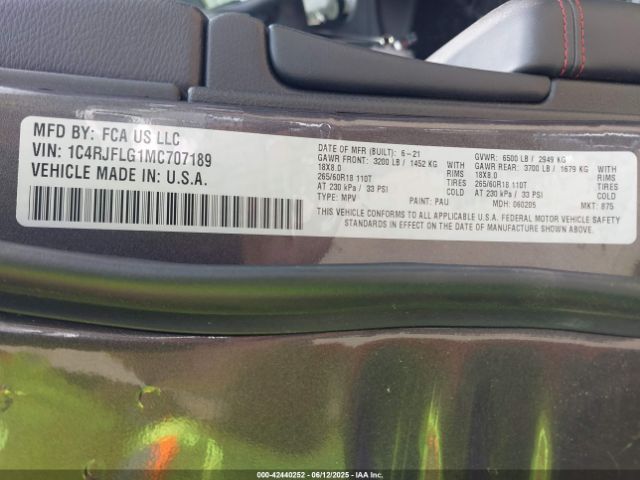 2021 JEEP GRAND CHEROKEE 1C4RJFLG1MC707189 Photo 8