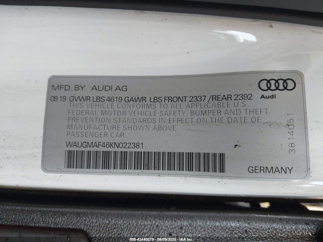 2019 AUDI A4 WAUGMAF46KN022381 Photo 8