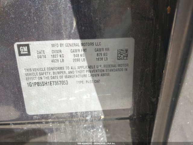 1G1PB5SH1E7367053 Chevrolet luw
