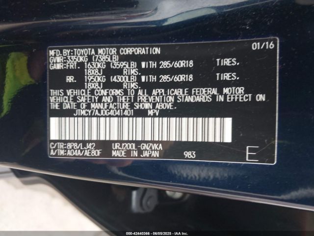 JTMCY7AJ0G4041401 Toyota Land Cruiser V8