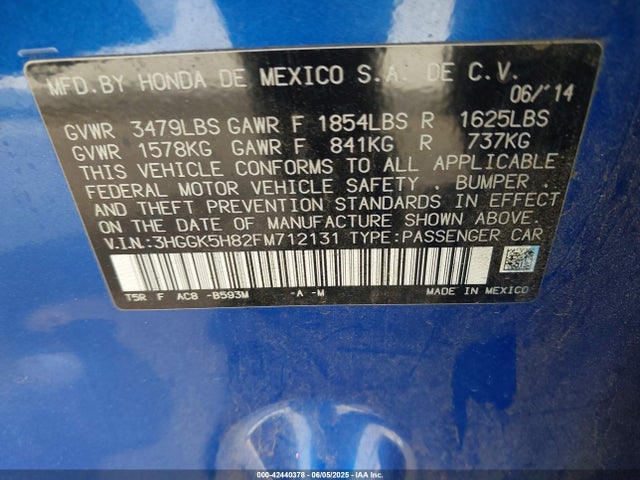 3HGGK5H82FM712131 Honda l15b1