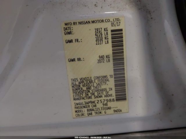 2017 NISSAN ALTIMA 1N4AL3AP9HC257988 Photo 8