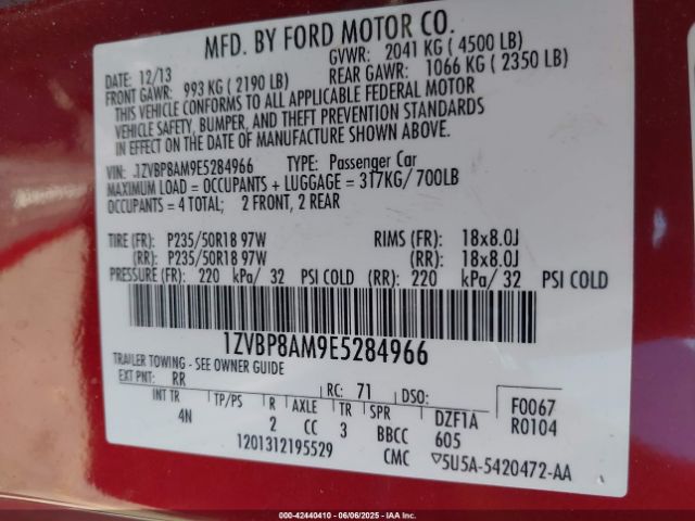 2014 FORD MUSTANG 1ZVBP8AM9E5284966 Photo 8
