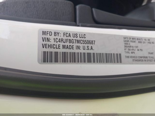 1C4RJFBG7MC550687 Jeep Grand Cherokee Limited 4x4