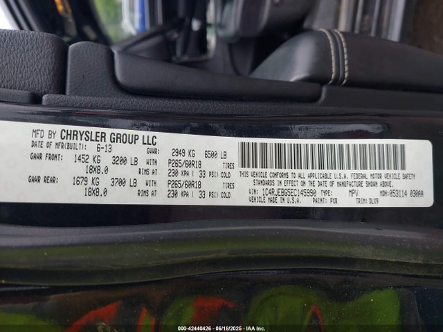 Продажа на аукционе авто 2014 Jeep Grand Cherokee Limited, vin: 1C4RJEBG5EC145990, номер лота: 42440426