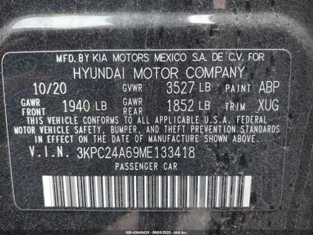 2021 HYUNDAI ACCENT 3KPC24A69ME133418 Photo 8