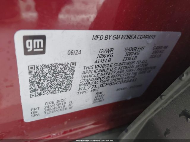 KL77LJEP6SC088441 Chevrolet lbp