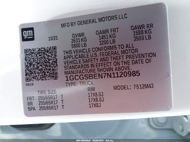 1GCGSBEN7N1120985 Chevrolet lgz
