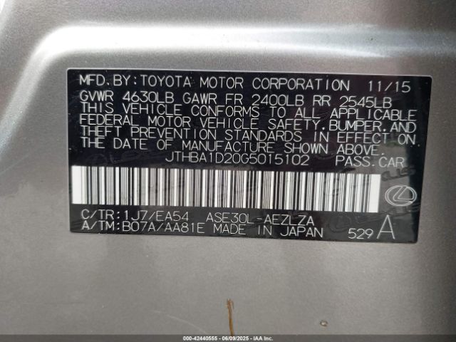2016 LEXUS IS 200T JTHBA1D20G5015102 Photo 8