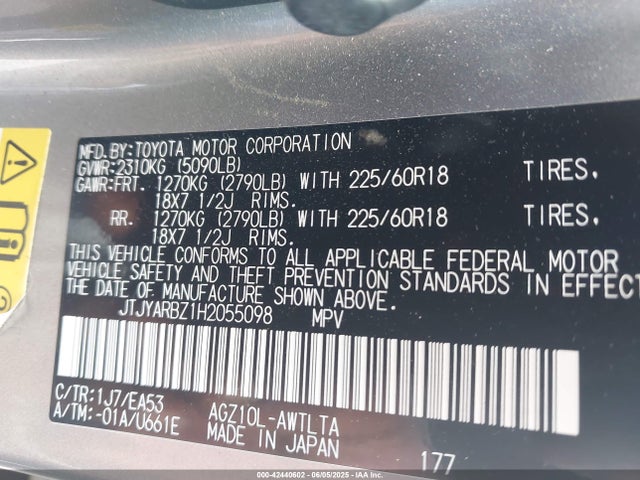 JTJYARBZ1H2055098 Lexus 8ar-fts