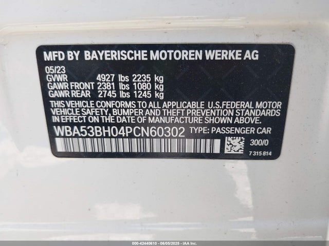 BMW 2023 2023 WBA53BH04PCN60302 Image 9