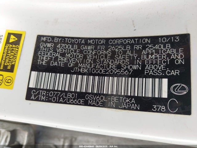 JTHBK1GG0E2095567 Lexus 2gr-fe
