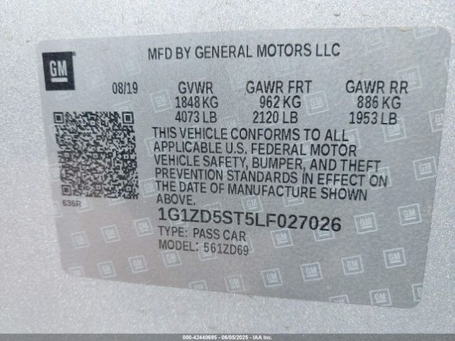 1G1ZD5ST5LF027026 Chevrolet lfv - direct injection, variable valve timing, gen 1