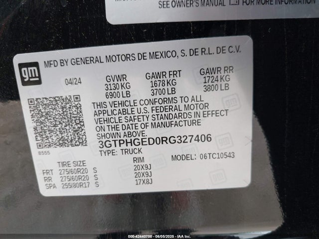 3GTPHGED0RG327406 GMC l84