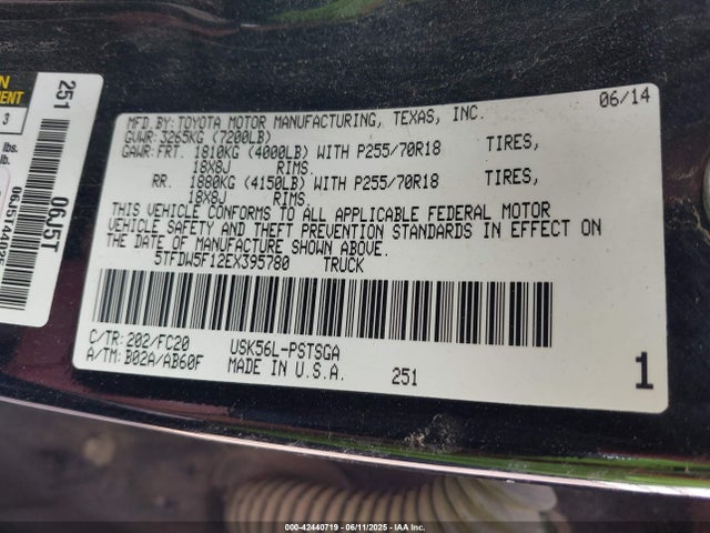 5TFDW5F12EX395780 Toyota 3ur-fbe