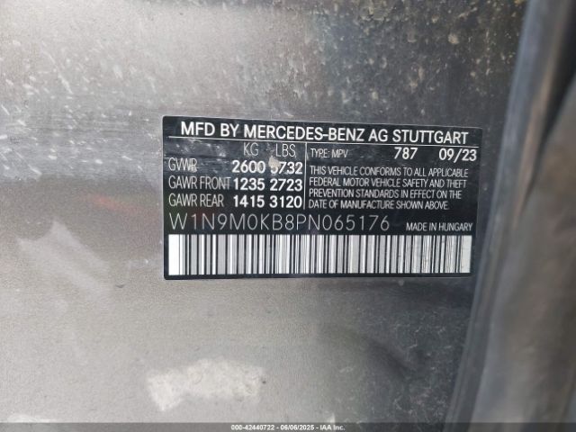 W1N9M0KB8PN065176 Mercedes-Benz Eqb 300 Suv 4matic