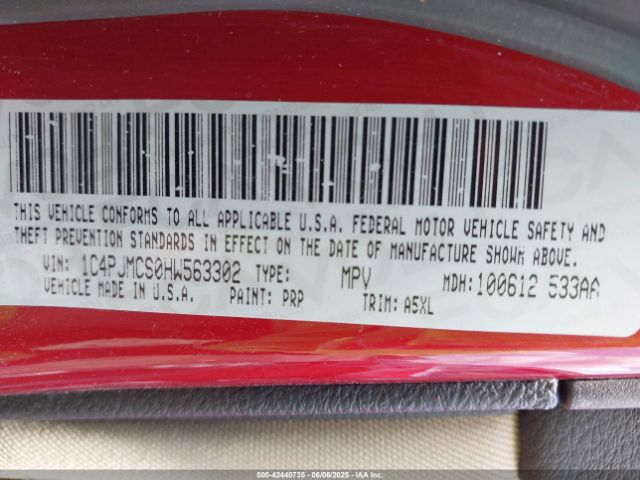 2017 JEEP CHEROKEE 1C4PJMCS0HW563302 Photo 8
