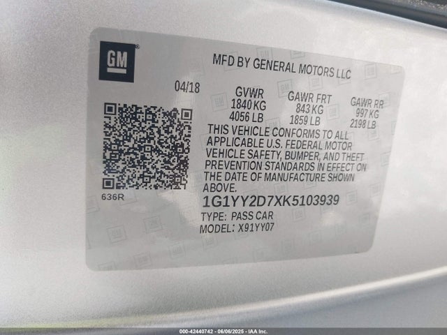 1G1YY2D7XK5103939 Chevrolet lt1 - direct injection, afm, variable valve timing, high output, alum