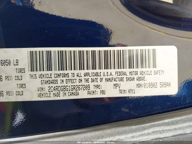 2C4RDGBG1GR267209 Dodge Grand Caravan