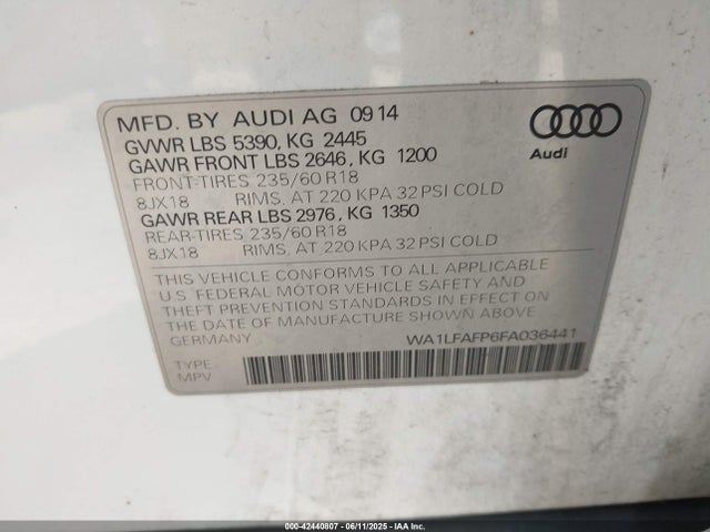 2015 AUDI Q5 WA1LFAFP6FA036441 Photo 8