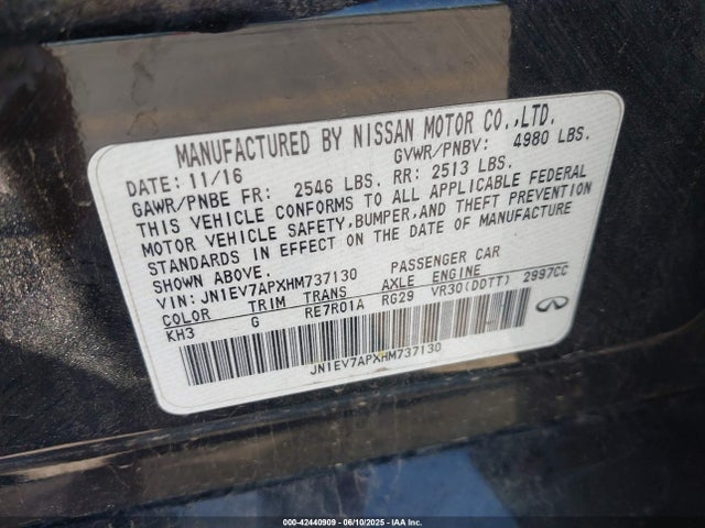 Infiniti 2017 2017 JN1EV7APXHM737130 Image 9