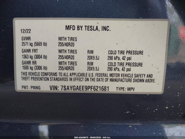 2023 TESLA MODEL Y 7SAYGAEE9PF621681 Photo 8