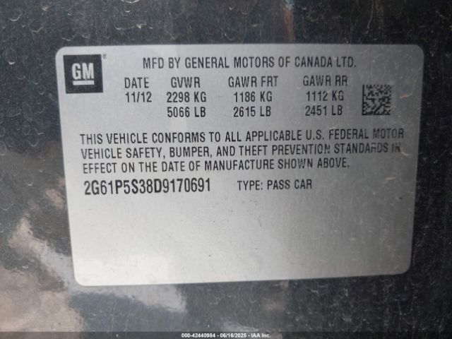 2013 CADILLAC XTS 2G61P5S38D9170691 Photo 8