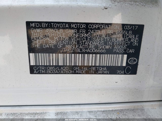 JTHCZ1BLXHA006666 Lexus 2gr-fks