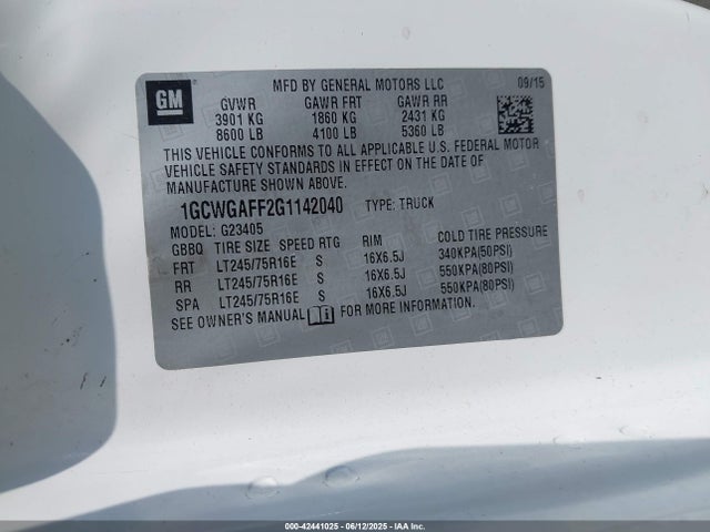 1GCWGAFF2G1142040 Chevrolet l20 - flexible fuel (gas/ethanol), sfi iron