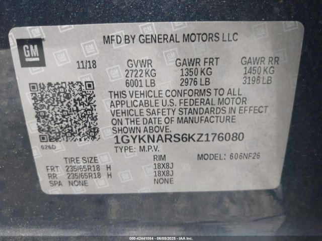 2019 CADILLAC XT5 1GYKNARS6KZ176080 Photo 8