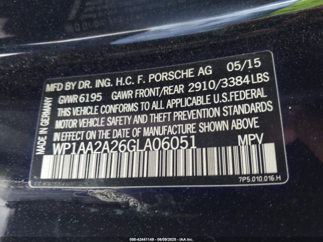 2016 PORSCHE CAYENNE WP1AA2A26GLA06051 Photo 8