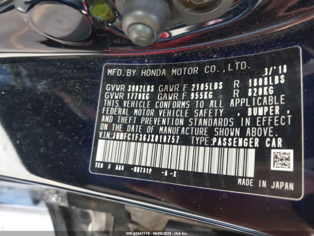 2018 HONDA CIVIC JHMFC1F36JX010757 Photo 8