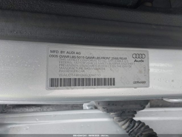 2006 AUDI A4 WAUDT48H36K006010 Photo 8