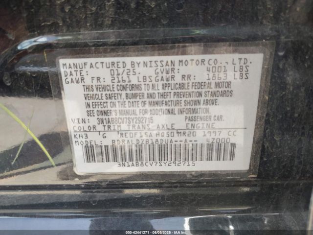 3N1AB8CV7SY292715 Nissan SENTRA SV