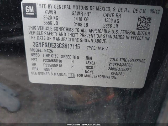 2012 CADILLAC SRX 3GYFNDE33CS617115 Photo 8