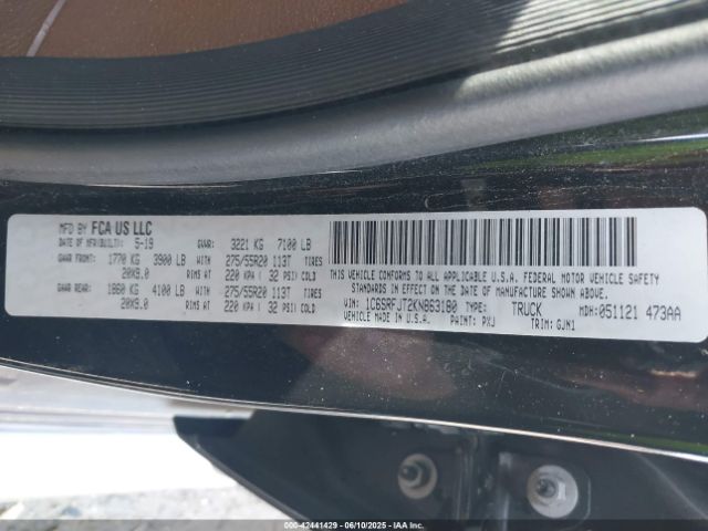 2019 RAM 1500 1C6SRFJT2KN863180 Photo 8